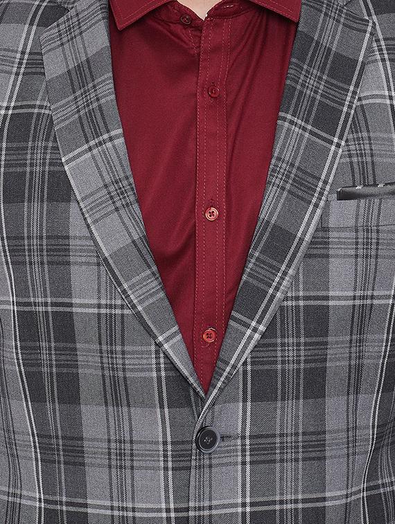 grey single breasted checkered casual blazer - 16509461 - Zoom Image - 5