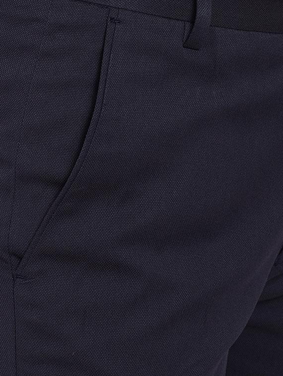 navy blue textured flat front formal trouser - 16509471 - Zoom Image - 5