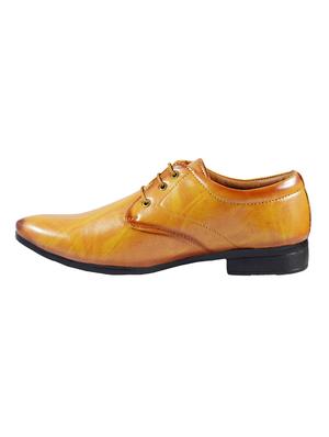 tan leatherette lace-up derbys - 16510417 - Standard Image - 2