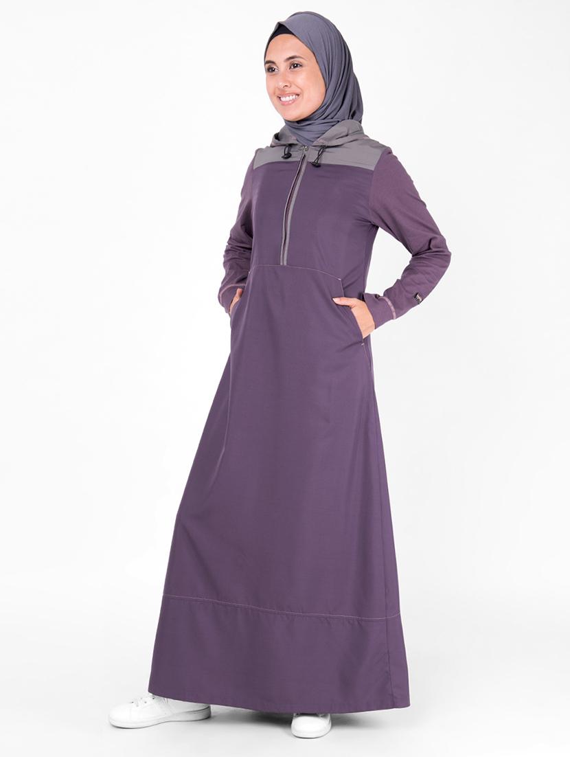 solid fit & flare cloaks & abaya - 16510729 - Zoom Image - 2