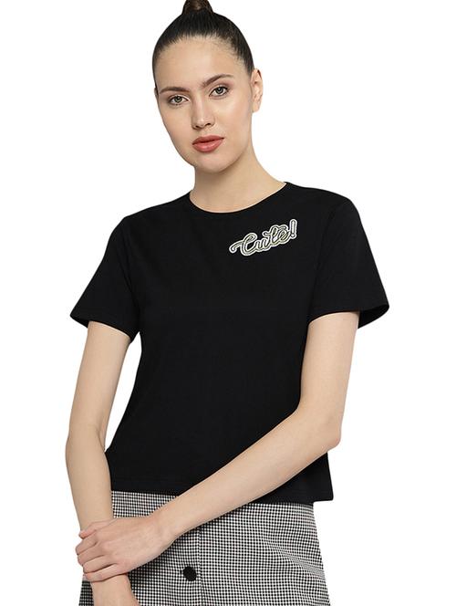 crew neck quirky text tee - 16510827 - Standard Image - 1