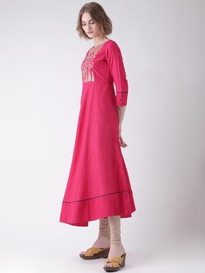 embroidered silk straight kurta - 16511014 - Standard Image - 2