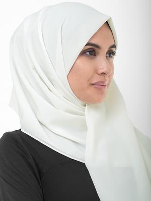 white georgette stole - 16511151 - Standard Image - 2