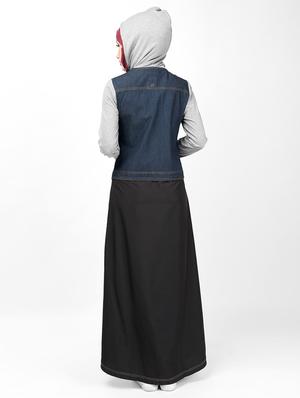 denim a-line cloaks & abaya - 16511694 - Standard Image - 2