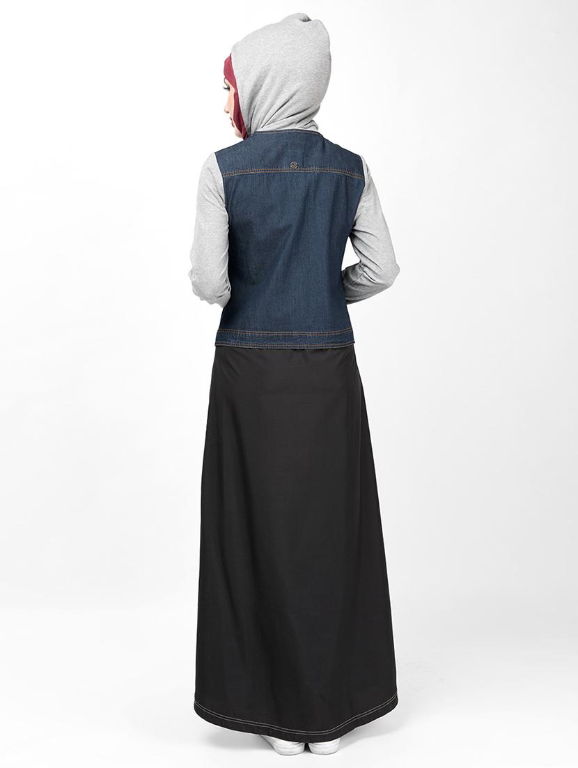 denim a-line cloaks & abaya - 16511694 - Zoom Image - 2