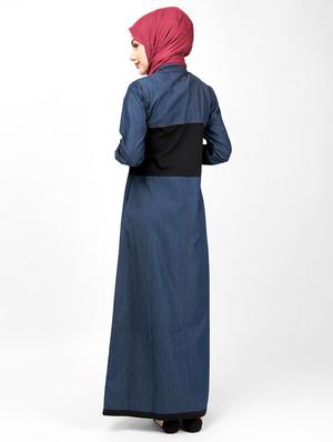 denim a-line cloaks & abaya - 16511701 - Standard Image - 2