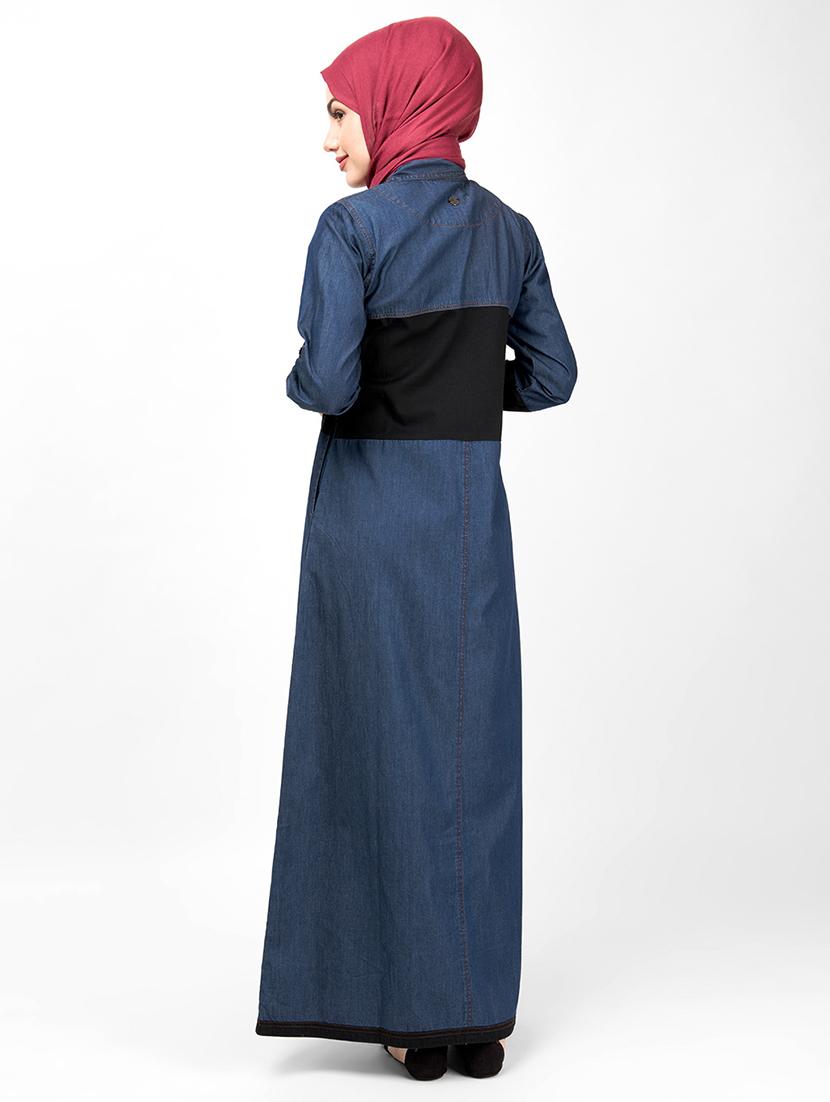 denim a-line cloaks & abaya - 16511701 - Zoom Image - 2