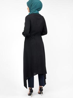 drawstring ruched asymmetric hijab dress - 16512917 - Standard Image - 2
