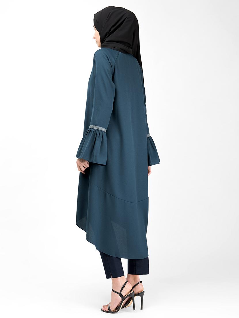 lace insert flute sleeved hijab dress - 16512933 - Zoom Image - 2