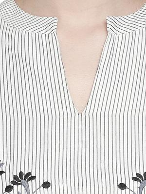 notch neck embroidered top - 16513078 - Standard Image - 5