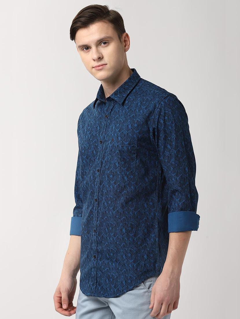 blue printed casual shirt - 16513136 - Zoom Image - 2
