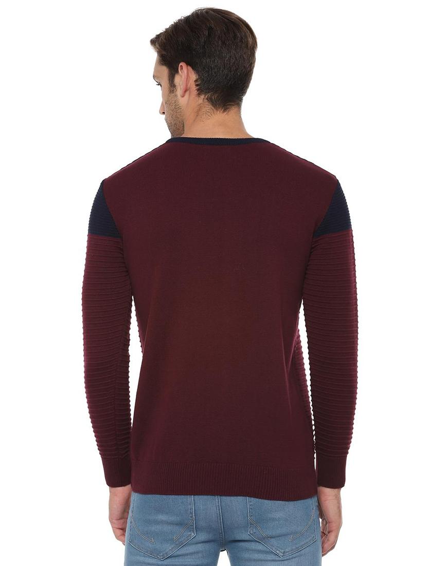 red color block pullover - 16513304 - Zoom Image - 2