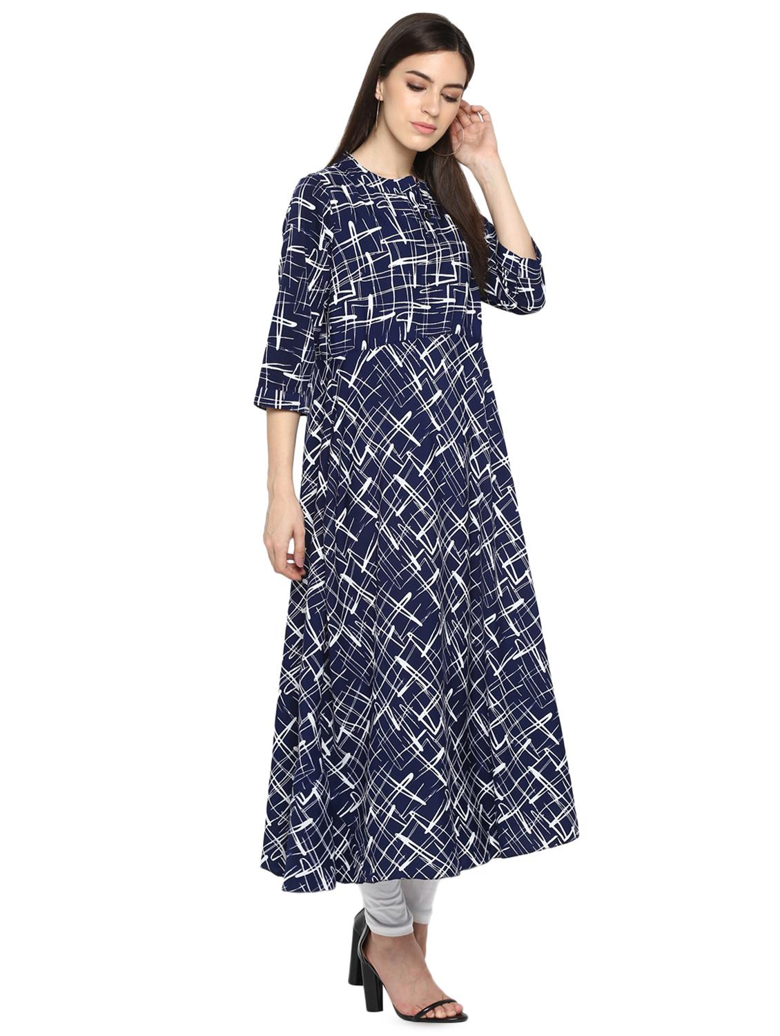 printed a-line ethnic dress - 16513447 - Zoom Image - 2
