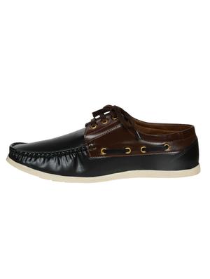 shoes kingdom black leatherette lace up boatshoes - 16513483 - Standard Image - 2