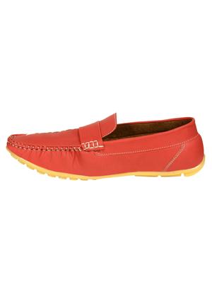 shoes kingdom red leatherette slip on loafers - 16513487 - Standard Image - 2