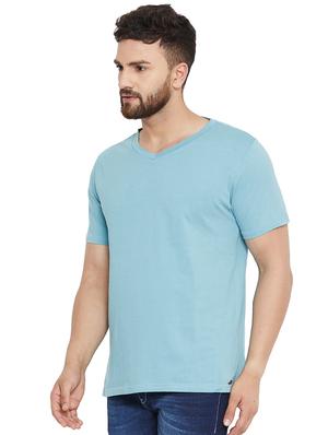 blue solid t-shirt - 16514716 - Standard Image - 2