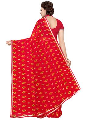 ethnic motif printed saree with blouse - 16515775 - Standard Image - 2