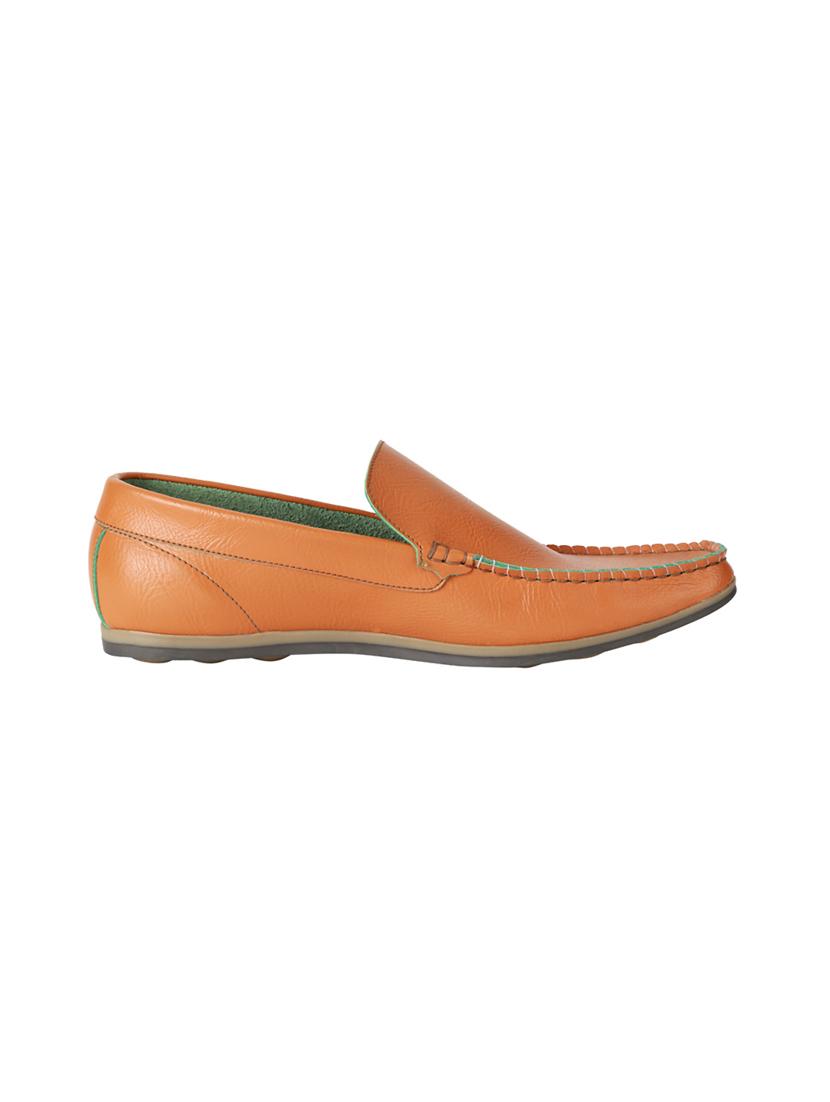 brown pu slip on loafers - 16516162 - Zoom Image - 2