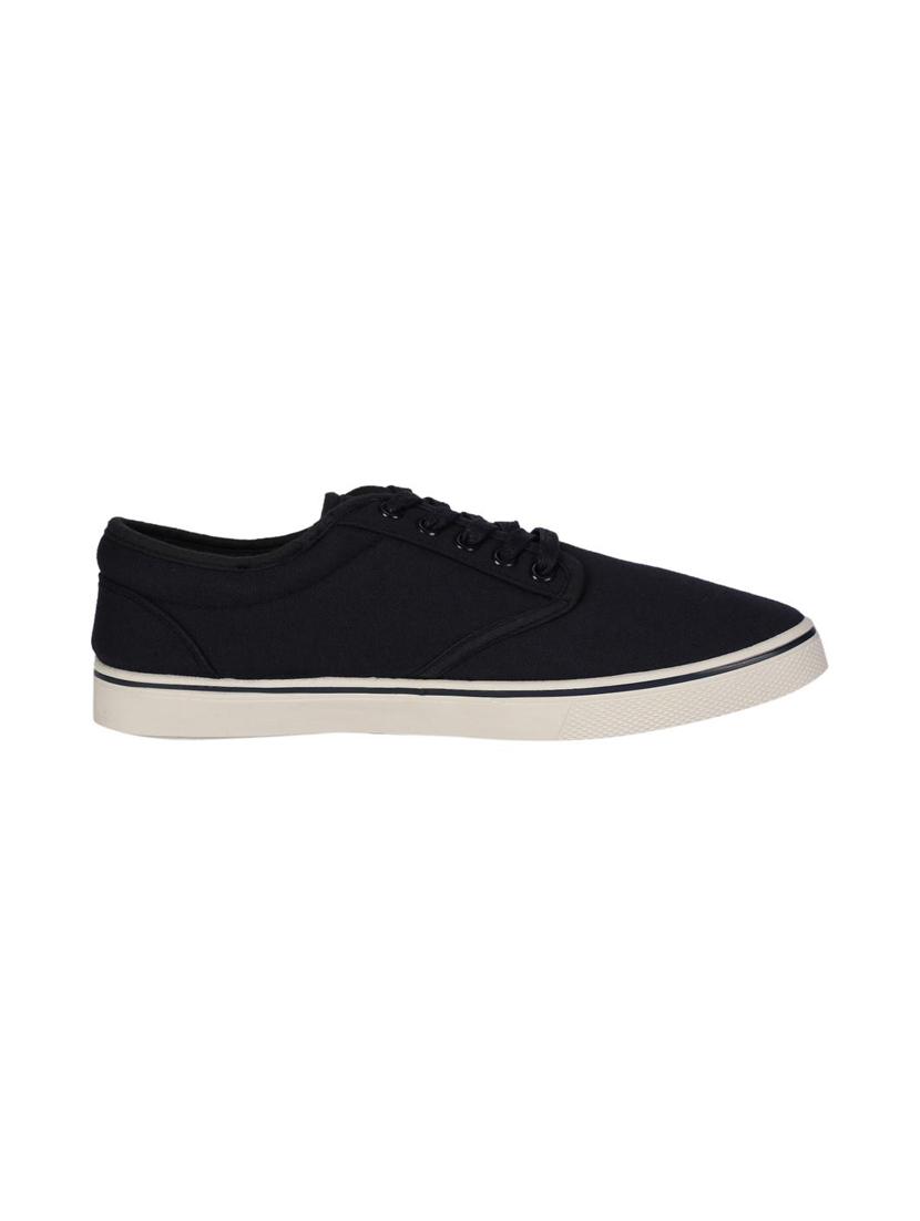 peter england navy blue canvas lace up sneakers - 16516169 - Zoom Image - 2