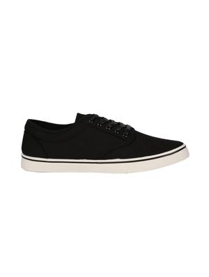 peter england black canvas lace up sneakers - 16516193 - Standard Image - 2