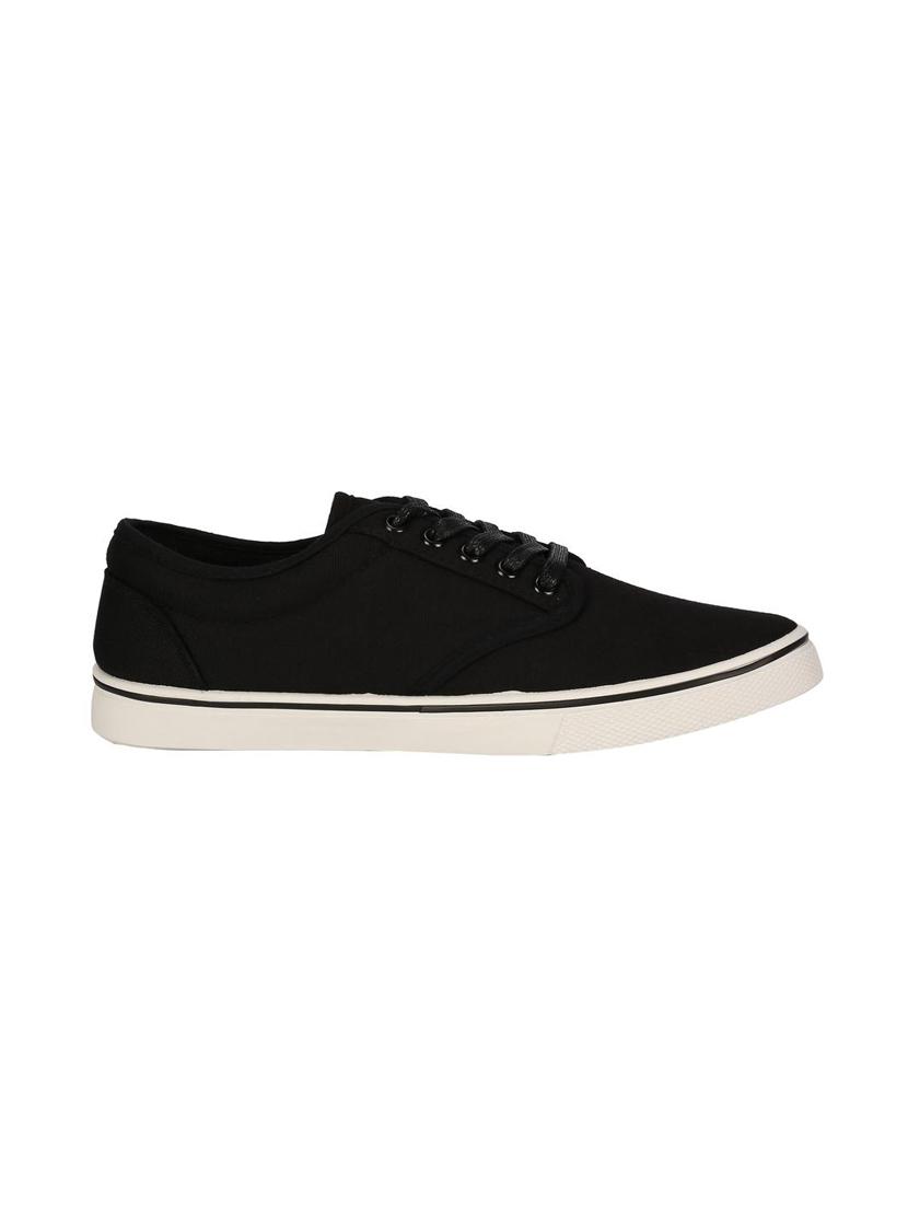 peter england black canvas lace up sneakers - 16516193 - Zoom Image - 2