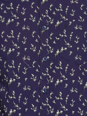 navy blue floral printed casual shirt - 16516637 - Standard Image - 5