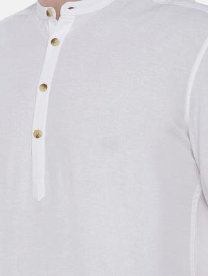 white solid short kurta - 16516780 - Standard Image - 5