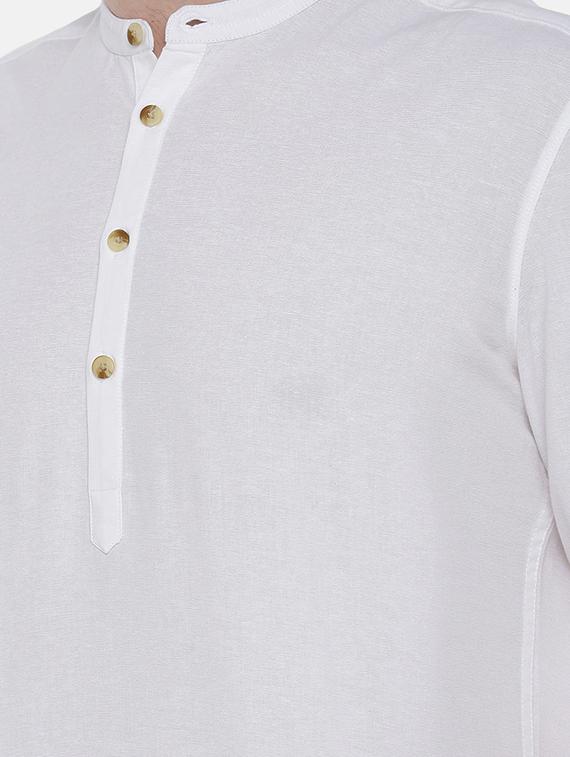 white solid short kurta - 16516780 - Zoom Image - 5