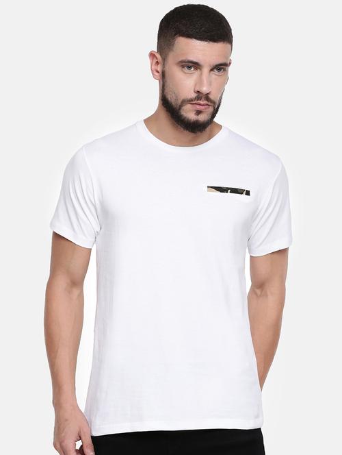 white solid pocket t-shirt - 16516982 - Standard Image - 1
