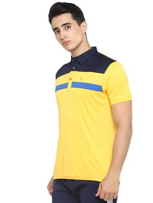 yellow cut & sew collared t-shirt - 16517940 - Standard Image - 2