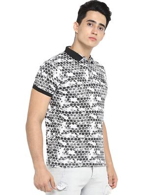 black printed polo t-shirt - 16517949 - Standard Image - 2