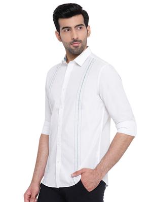white striped casual shirt - 16518040 - Standard Image - 2