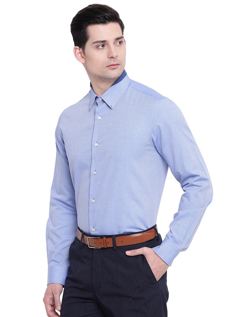 blue printed formal shirt - 16518046 - Zoom Image - 2