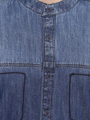 blue denim casual shirt - 16518060 - Standard Image - 5