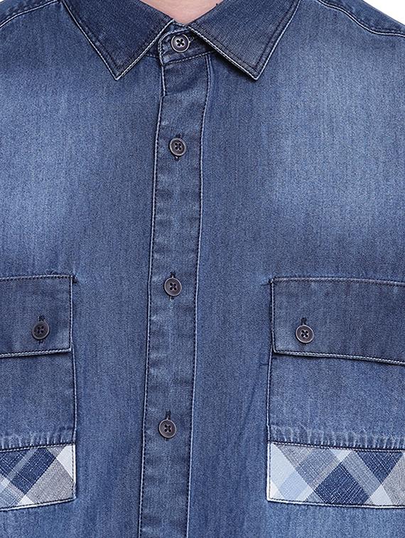 blue denim casual shirt - 16518063 - Zoom Image - 5