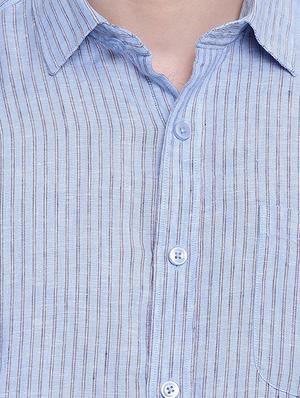 blue linen casual shirt - 16518069 - Standard Image - 5