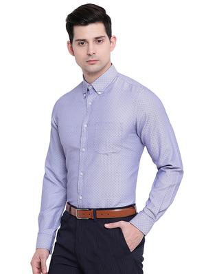 blue printed formal shirt - 16518179 - Standard Image - 2