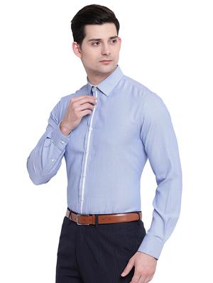 light blue printed formal shirt - 16518182 - Standard Image - 2