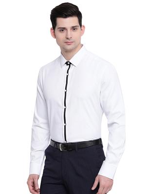 white solid formal shirt - 16518191 - Standard Image - 2