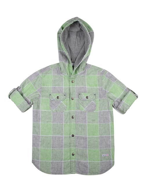 roll up sleeve hooded shirt - 16518399 - Standard Image - 1