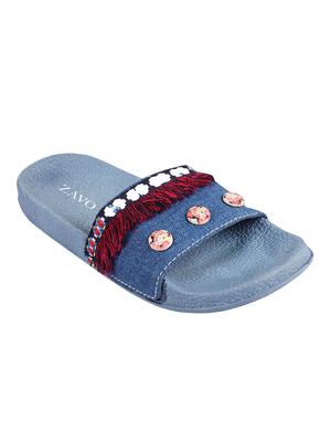 blue slip on slides - 16518628 - Standard Image - 2