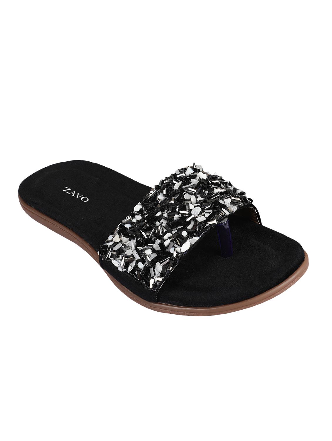 black slip on sandals - 16518639 - Zoom Image - 2