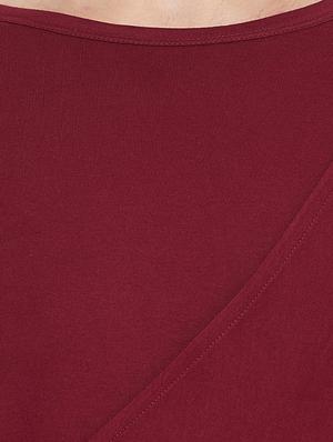 maroon solid asymmetric t-shirt - 16518738 - Standard Image - 5