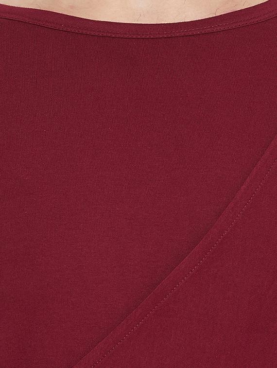 maroon solid asymmetric t-shirt - 16518738 - Zoom Image - 5