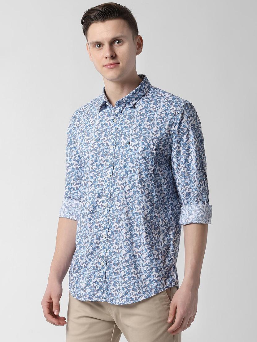 blue printed casual shirt - 16518875 - Zoom Image - 2