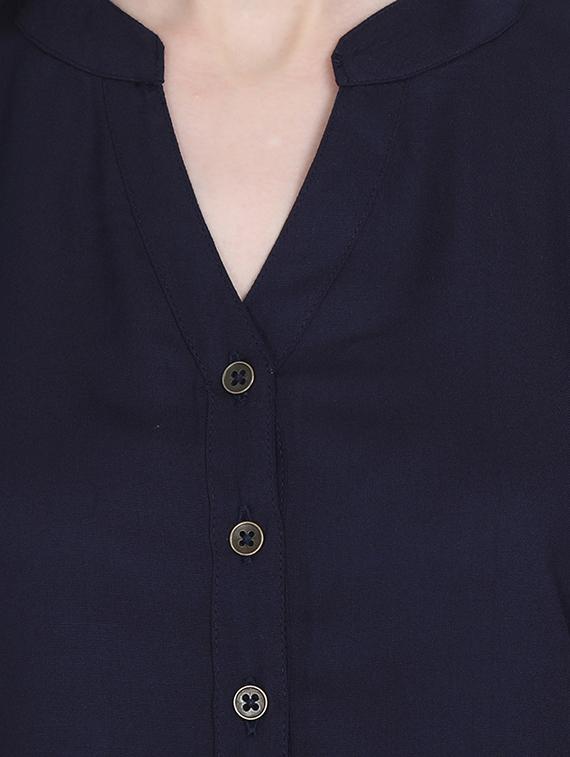 roll up sleeved mandarin neck shirt - 16519179 - Zoom Image - 5