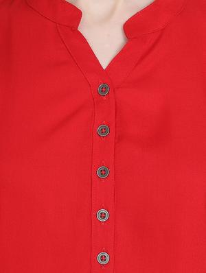 solid a-line kurti - 16519189 - Standard Image - 5