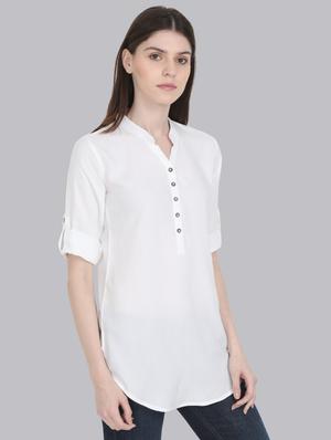 Solid a-line kurti - 16519190 - Standard Image - 2