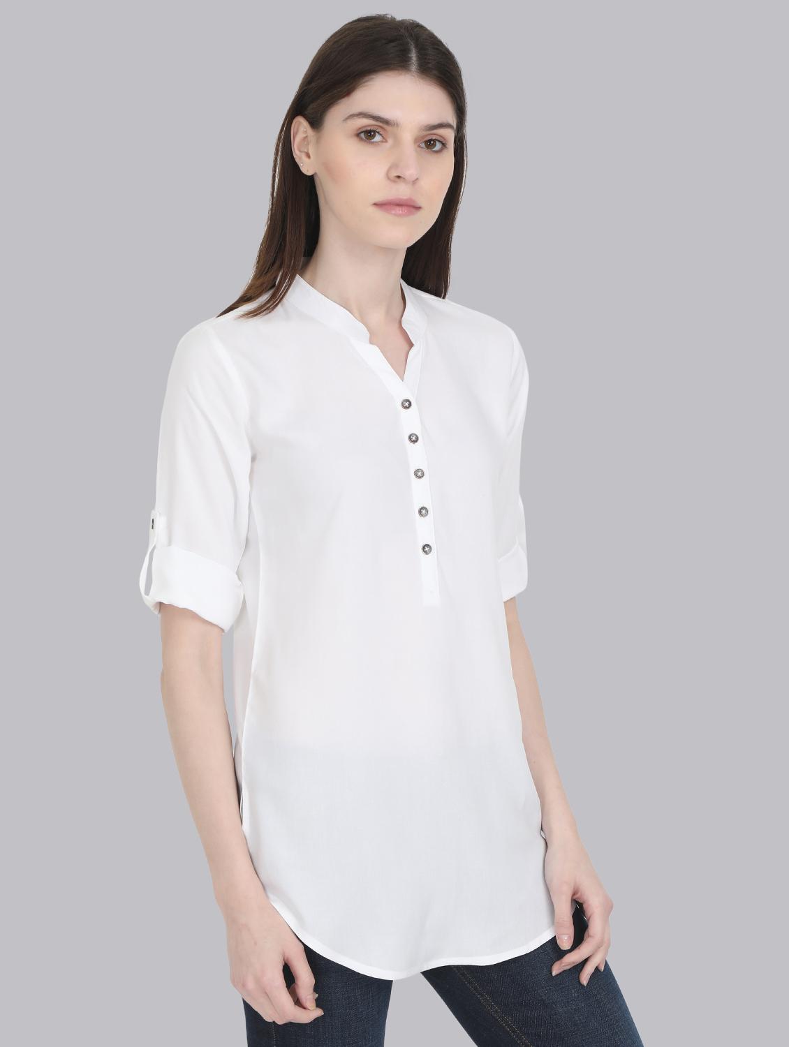 Solid a-line kurti - 16519190 - Zoom Image - 2