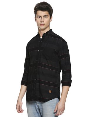 grey striped casual shirt - 16519221 - Standard Image - 2
